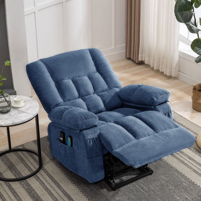Latitude Run® Reider Velvet Power Lift Recliner Chair with Massage and